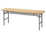 折りたたみテーブル W180cm 棚付き ナチュラル D45cm 入数1台　61-554-88-1