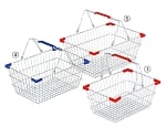 スチール製買い物カゴ M レッド 入数1個　61-380-1-3