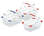 スチール製買い物カゴ S ブルー 入数20個　61-380-1-8