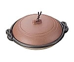 アルミ 庵陶板鍋 素焼き茶 16cm 浅型 M10-463　5239310