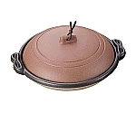 アルミ 庵陶板鍋 素焼き茶 18cm 浅型 M10-465　5239330