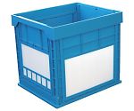 61-8702-86 プラスチック折畳みコンテナ パタコン N-134 ブルー 50680