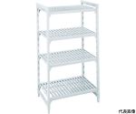 固定基本ユニット　カムシェルビングプレミアムシェルフ　ベンチ型4段　1220×460×1830mm　CPU184872V4