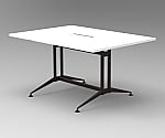 T字脚大会議テーブル W1300×D1000 ホワイト　RFTMT-1310WH
