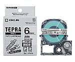 テプラ PROテープ 強粘着透明ラベル6mm黒文字　ST6KW