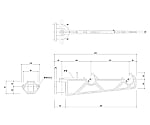 物干金物 バルコニー用 横収納タイプ ホワイトクリーム　SK-450A-WC