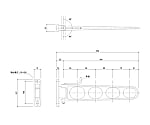 物干金物 バルコニー用 横収納タイプ ホワイトクリーム　SK-38LSB-WC