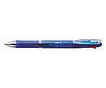 4色ボールペン クリップオンスリム 4C 0.7mm 青(インク色:黒・赤・青・緑)　B4A5-BL