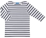 ボーダーTシャツ七分袖　ホワイトxネイビー　SS　HM25-40 SS