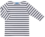 ボーダーTシャツ七分袖　ホワイトxネイビー　M　HM25-40 M