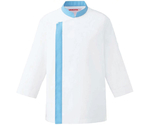 兼用コックシャツ七分袖　ホワイトxサックス　S　APK215-11 S