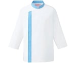 兼用コックシャツ七分袖　ホワイトxサックス　EX　APK215-11 EX