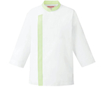 兼用コックシャツ七分袖　ホワイトxミントグリーン　SS　APK215-12 SS