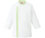 兼用コックシャツ七分袖　ホワイトxミントグリーン　L　APK215-12 L