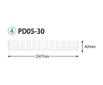仕切板　トレー34-05タイプ（深さ5cm）用　W247×H42mm　乳白（くし型）　PD05-30