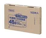 容量表示入ポリ袋45L100枚BOX HD meta 白半透明 0.02mm　TBN45