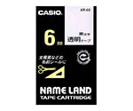 カシオ ネームランドテープ6mm幅 (透明地/黒文字)　XR-6X