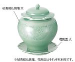 砧青磁仏跳壇 花割皿 大　