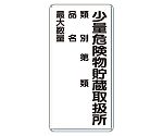 危険物標識　少量危険物貯蔵取扱所　類別　第　類　品名　最大数量　319-08