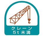 ヘルメット用ステッカー クレーン5t未満 1シート（2枚入）　851-66