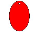 無地板　赤　楕円型　5枚1組　886-50
