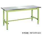 中量高さ調整作業台・TKTタイプ (ステンレスカブセ天板) W900×D600×H740～1040mm グリーン　TKT096PCSU4
