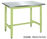 軽量高さ調整作業台・TKK8タイプ (ステンレスカブセ天板) W1800×D750×H800～1000mm グリーン　TKK8187HCSU4