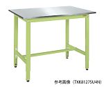 軽量高さ調整作業台・TKK8タイプ (ステンレス天板SUS304) W900×D600×H800～1000mm グリーン　TKK8096SU3N