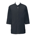 アゼック和風コートシャツ・シングル ブラック LL　SLB910-4