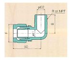 USL・XSPフイッティング メイルエルボ(インチサイズ) 1/4"φ×NPT1/4　00N-101-01