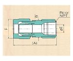 USL・XSPフイッティング フィメイルコネクタ(インチサイズ) 1/2"φ×NPT1/2　00N-107-06