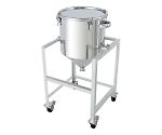 ホッパー型ステンレス密閉容器 (クリップ式) 架台付 45L　HT-CTH-ASC-39