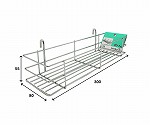 メッシュパネル用　D×引掛カゴB　クローム　幅300mm×奥行80mm×高さ55mm　EMP178