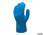 塩化ビニール手袋 耐油ビニローブ5双パック ブルー Lサイズ　NO650-L5P