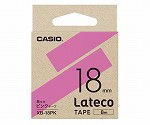 カシオ　ラテコ詰め替え用テープ　18ミリ　ピンクに黒文字　XB-18PK