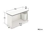 CH片面サッカー台Gゴミ箱付タイプ　間口150cm　7018-25