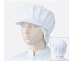 女子帽子（たれ付2枚）　白　フリー　482-40 ﾌﾘｰ