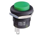 プッシュボタンスイッチ　SPDT　3　A　@　250　V　ac、3　A　@　30　V　dc　On-（On）　パネルマウント　LP01-15CCKNS1M