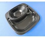 カレー容器 黒 本体 1箱　1箱(25枚×16袋入)　KBT-30