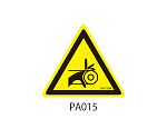 PAシリーズ 三角ラベル Lサイズ 巻き込み注意 1式（5枚×5シート入）　PA015-L