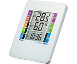 熱中症＆インフルエンザ表示付きデジタル温湿度計　警告ブザー設定機能付き　CHE-TPHU2WN