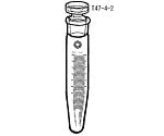 6-298-01 共栓試験管・遠沈管（浸透焼付目盛付き） 10mL 丸底 1箱（10