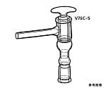 真空コックメスジョイント付L型　V76C-5-3