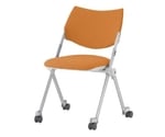 折畳み椅子(ｷｬｽﾀｰ付/ｵﾚﾝｼﾞ)　EA956XE-31