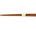 先角彫刻木箸　煌　紫檀仕上23.5　YZ103-1R