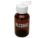 ディスペンサー　LASTING-TOUCH　ガラス製　丸ビン　'ALCOHOL'の印刷　35608