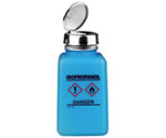 静電気拡散性ボトル　青色　ワンタッチ　HDPE　GHSマーク　「ISOPROPANOL」の印刷　35735