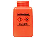 静電気拡散性　ボトルのみ　オレンジ　GHS表示　HDPE　「ISOPROPANOL」と印刷　35739