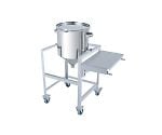 ステンレスホッパー型バンド式密閉容器　100L　架台付（作業台付）　HT-CTL-ASCB-47H