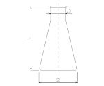 石英三角フラスコ　リム付　1000mL　1120-1000